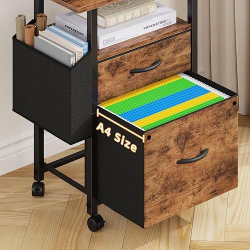 GYIIYUO 2 Drawer File Cabinet 24''W, Mobile Filing Cabinet, Printer