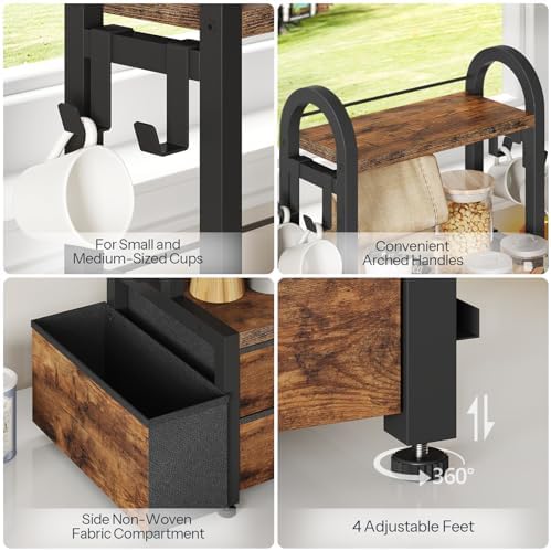HOOBRO Coffee Mug Cup Holder, Coffee Bar Organizer with with 8 Hooks