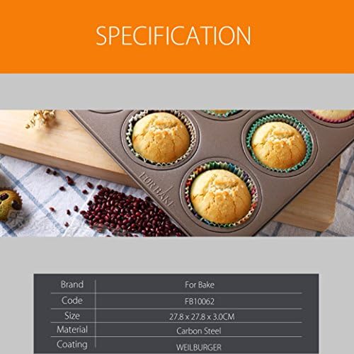 9-Cup Standard Muffin Pan, Nonstick Carbon Steel Cupcake Tin