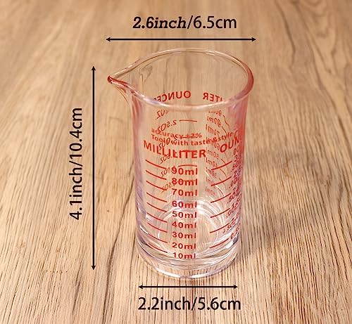 Ackers 3oz/90ml Glass Measuring Cup – Shot Glass with Double