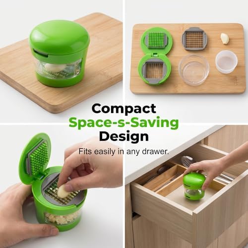 Mini Hand Garlic Mincer and Press with Collection Container (2)
