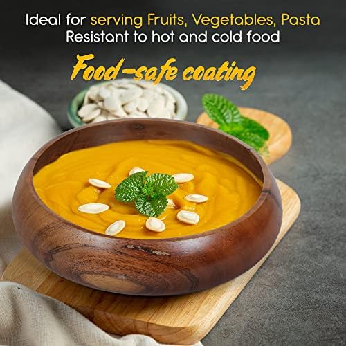 Acacia wood salad bowls set of 2 | Individual wooden bowls