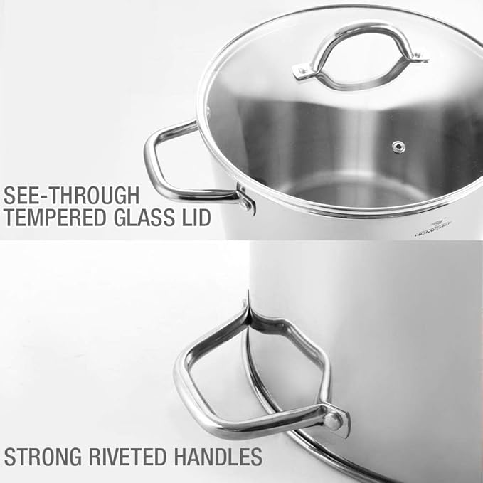 HOMICHEF Stock Pot 6 Quart Nickel Free Stainless Steel - 6 Qt Soup Pot - Small - Image 6