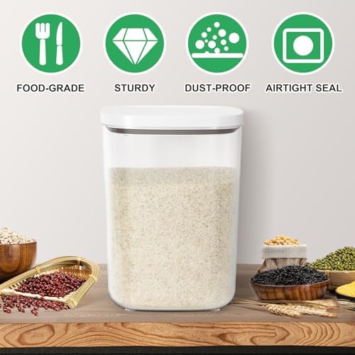 Large Rice Storage Container 15 - 20 Lbs, Airtight Dry Food Flour