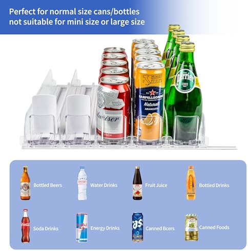 Automatic Soda Can Dispenser for Refrigerator, 5-Row, Holds 25 Cans