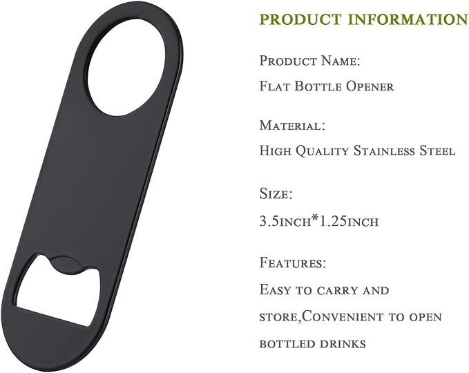 5 PACK Stainless Steel Flat Bottle Opener - Image 4