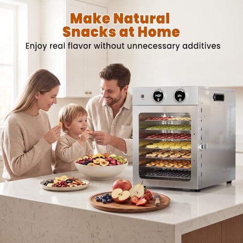 VUSIGN Food Dehydrator, 8 Stainless Steel Trays, 500W