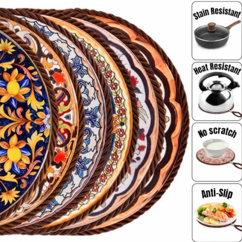 6 Pack 6.7" Trivets for Hot Dishes, Pots and Pans, Heat Resistant