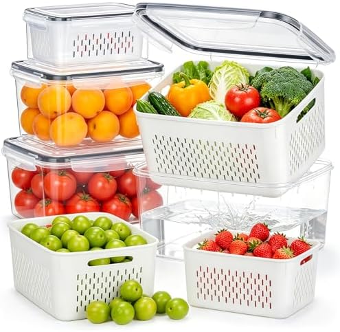 4 Pack Fruit Storage Containers for Fridge