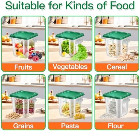 4 pcs 4qt Food Storage Containers with Lid, Square Clear Commercial
