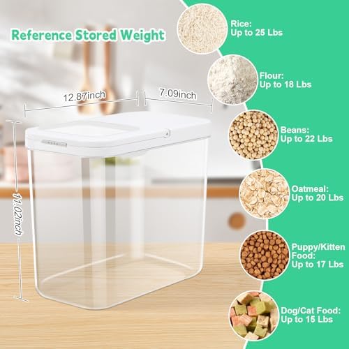 Large Rice Storage Container, 20 - 25 Lbs, with Scoop