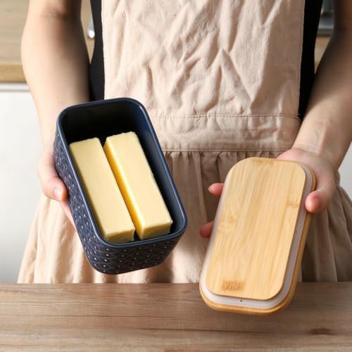 Butter Dish with Lid for Countertop, Ceramic Extra Large Butter Holder
