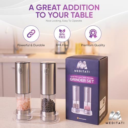 Rechargeable Automatic Salt & Pepper Grinder Set of 2