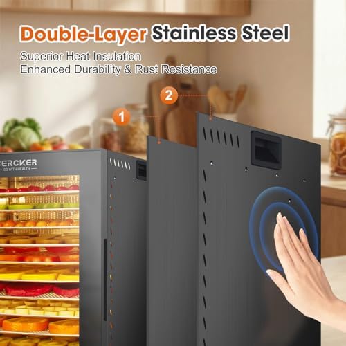 Food Dehydrator Machine, 12 Stainless Steel Trays, 1000W