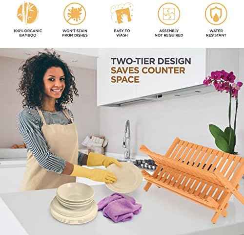 Bambüsi 2-Tier Bamboo Dish Drying Rack