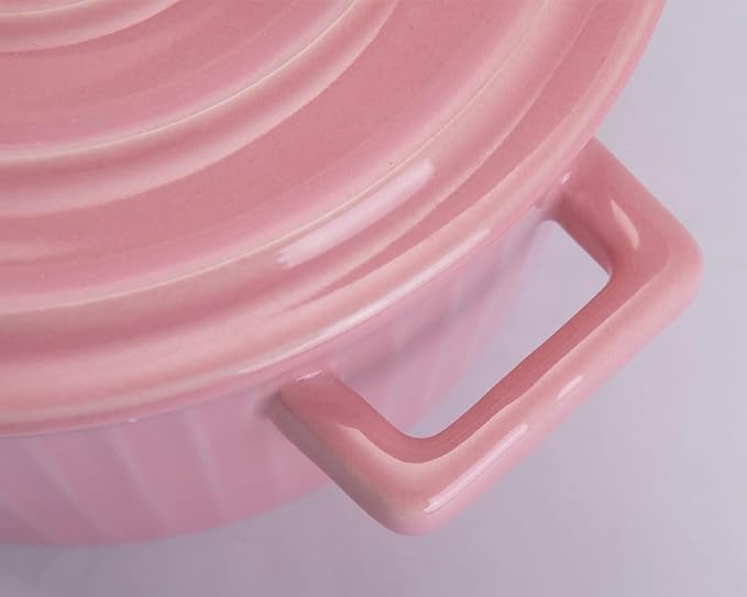 WHJY Pink Ceramic Casserole Dish - Image 3