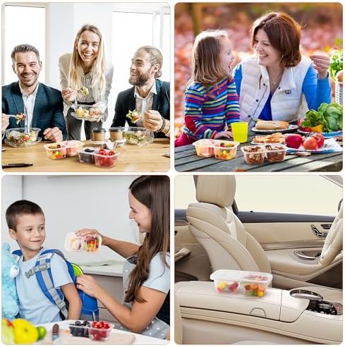 20 Set Snack Containers with Lids & Spoons, Transparent