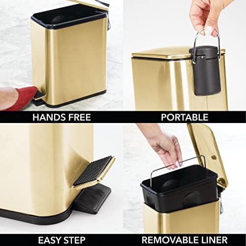 mDesign 1.3 Gallon Slim Metal Trash Can