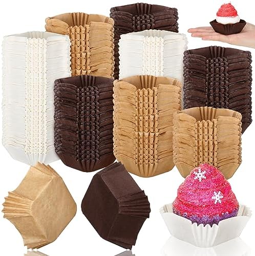 Uiifan 1200 Pcs Square Cupcake Liners 1.8" x 1.8" Square Brownie