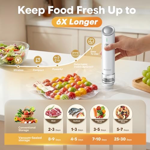 Compact Handheld Vacuum Sealer, 45 Reusable Bags