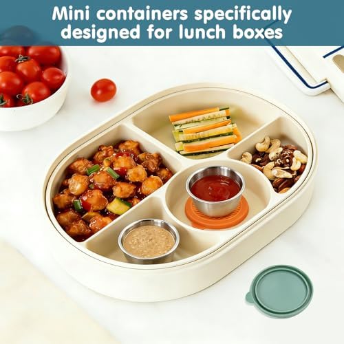 6 Pack Stainless Steel Condiment Cups With Lids