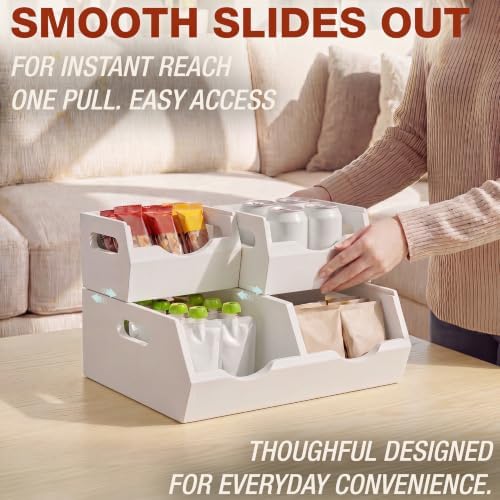 HOMESTEAD Stackable Solid Wood Storage Bins for Kitchen Pantry &