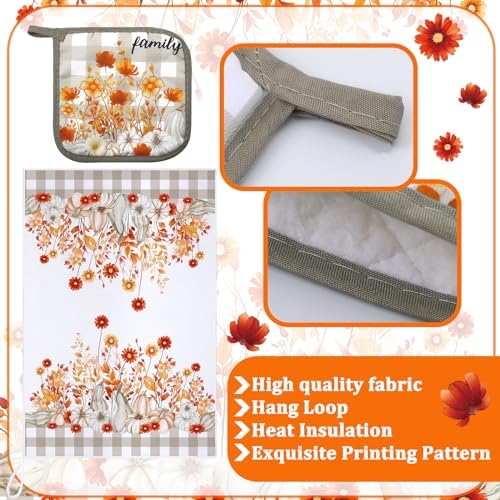 Leinuosen 6-Pack Fall Thanksgiving Kitchen Decor Set, Flower