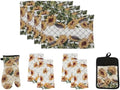 Set of 10 Sunflower Design Tapestry Kitchen Sets Includes 4 Placemats