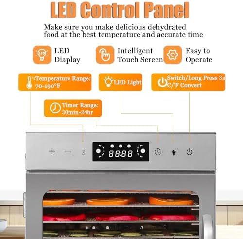 Commercial Food Dehydrator Drying Cabinet, 8-Tray