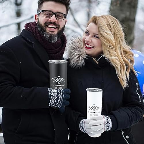 DHQH Mr and Mrs 2026 Tumbler Set, Engagement Wedding Gifts for Couples