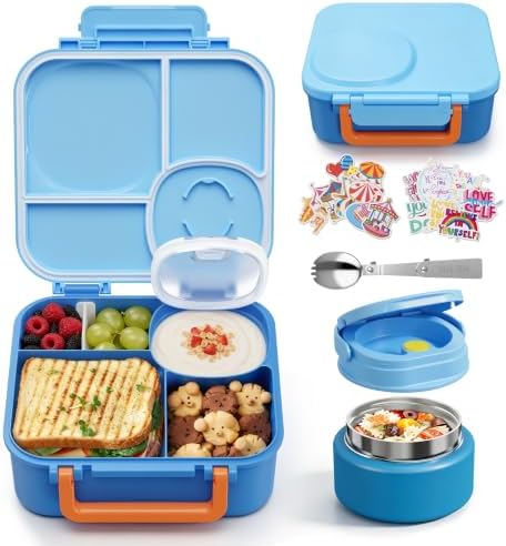 Bento Box for Kids,Leak-Proof Lunch Container with 9oz Insulated Food