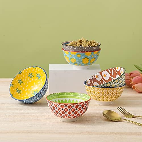 Ceramic Bowl Set Small Bowls - 6 Little Porcelain Dessert Bowls Set