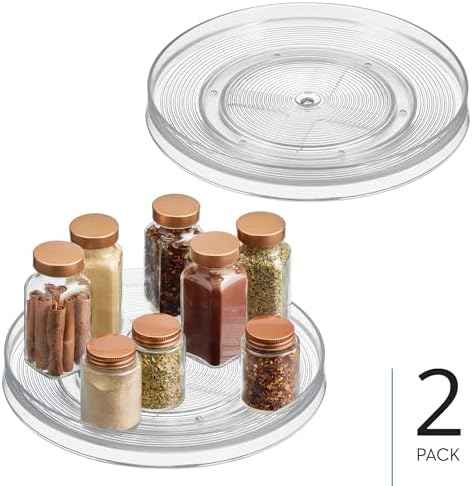 iDesign 11-Inch Round Lazy Susan Organizer, Set of 2, Clear