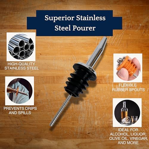 Spill-Stop 285-50 Chrome Tapered Pourer Dispenser, 12 Units