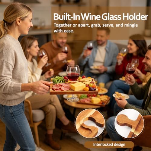 Wood Charcuterie Board Set,Cheese Board for Serving with Accessories