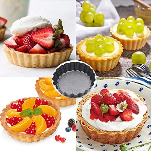 Mini Tart Pans, Nonstick 4 Inch Mini Quiche Pan Removable Bottom Tart