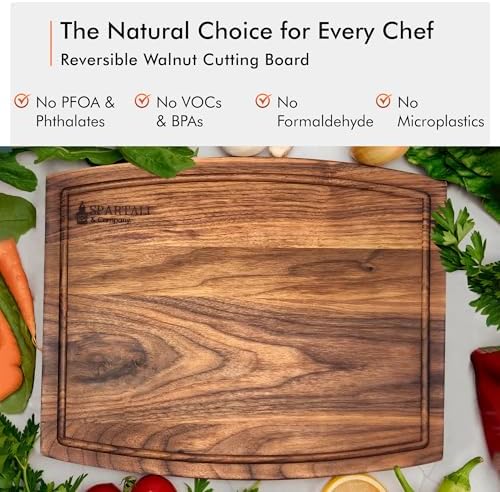 Spartali & Company Black Walnut Cutting Board Set for Kitchen