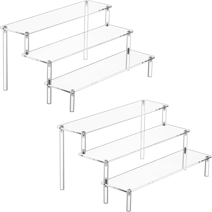 HENABLE 2PCS Large Acrylic Display Risers, Perfume Stand Organizer, Tabletop Use by HENABLE
