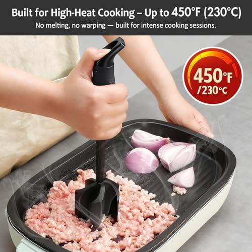 Ourokhome Meat Chopper and Potato Masher, Heat Resistant Nylon Ground