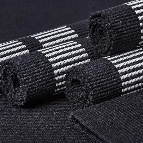 Encasa XO Placemats, Fine Ribbed Cotton Table Mats 18"x13"