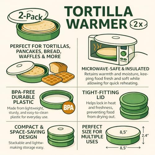 Dependable Industries inc. Essentials 2-Pack Tortilla Warmer
