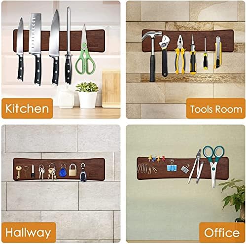 HOSHANHO Acacia Wood Magnetic Knife Strip
