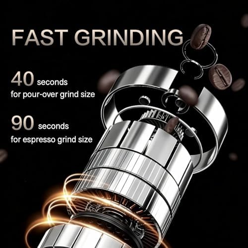 V2 Portable Electric Burr Coffee Grinder, 30 Settings, Walnut