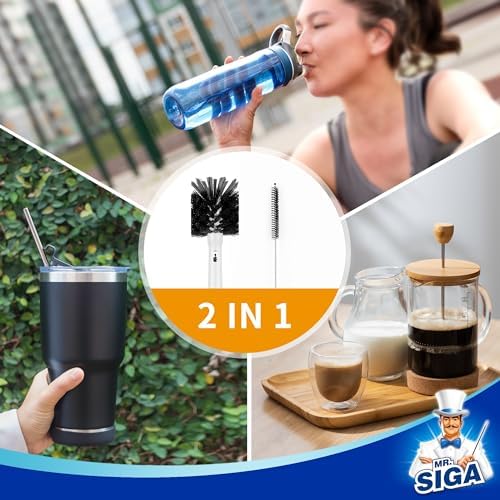 MR.SIGA 2-in-1 Bottle and Straw Cleaning Brush
