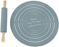 Fabater Silicone Rolling Pin Pastry Baking Mat Set, 11.8in Beech Wood