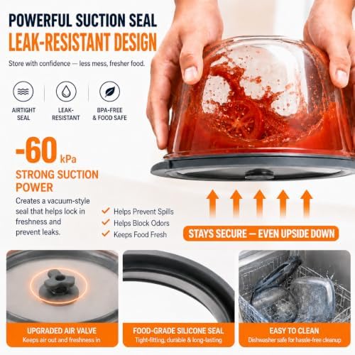 2 Pack Extra Large Glass Food Storage Containers with Lids