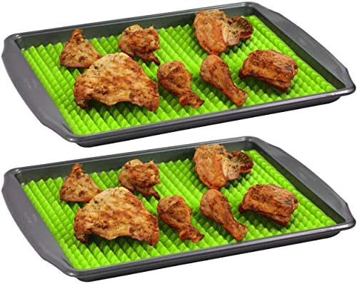 Southern Homewares Raised Silicone Baking Sheet, Green, Set of 2