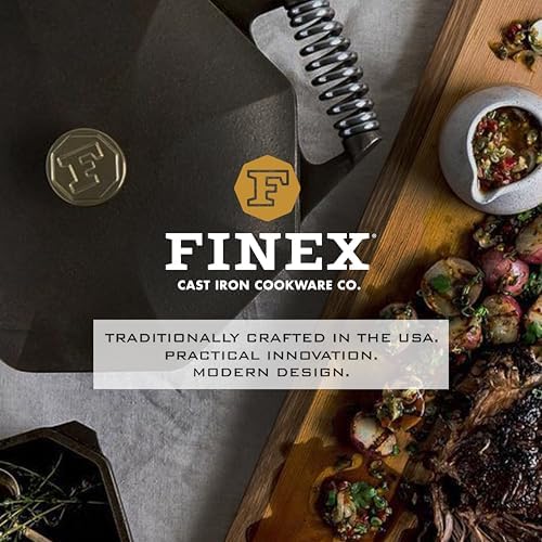 FINEX Cast Iron 8 and 12 Inch Skillet Bundle with Lids