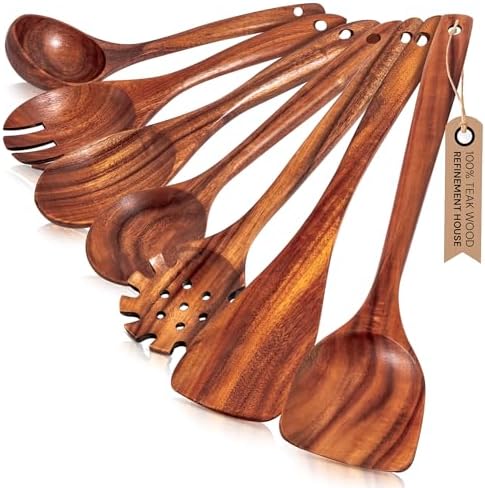 7-Piece Teak Wooden Cooking Utensil Set