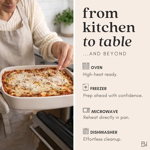 Nonstick Ceramic-Coated Glass Casserole Dish, 9x11 in, Dusk